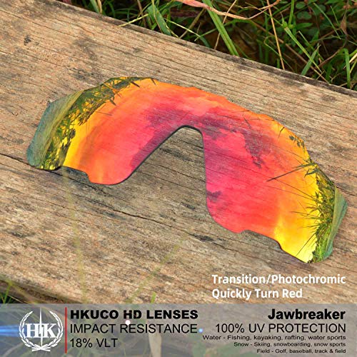 HKUCO Lentes de repuesto para Oakley Jawbreaker Gafas de sol Rojo fotocromático