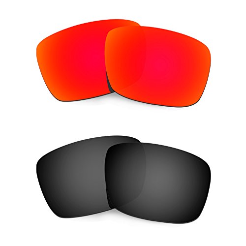 HKUCO Plus Mens Replacement Lenses For Oakley Fuel Cell Sunglasses Red/Black Polarized