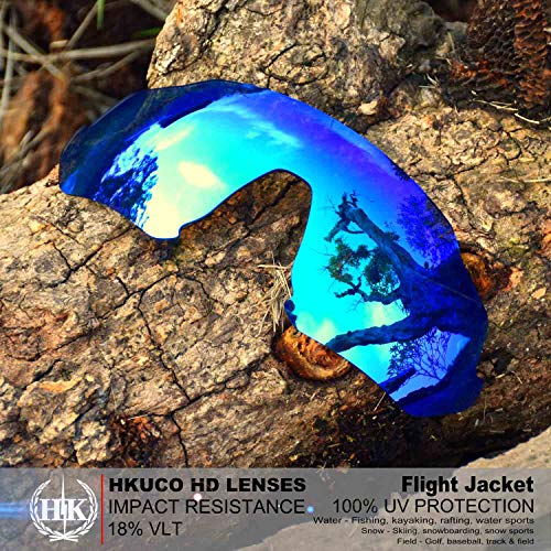 HKUCO Reforzarse Azul/Verde/Fotocrómico Polarizado Lentes de repuesto para Oakley Flight Jacket Gafas de sol