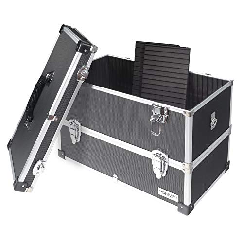 HMF 14660900 - Maletín de herramientas de aluminio, vacío, con separadores individuales, estantes a elegir, color negro