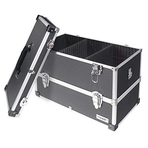 HMF 14660900 - Maletín de herramientas de aluminio, vacío, con separadores individuales, estantes a elegir, color negro