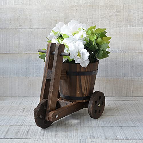 HOGAR Y MAS Macetero Madera Natural, Diseño Bicicleta/Original Garden Friends 21x34x35 cm