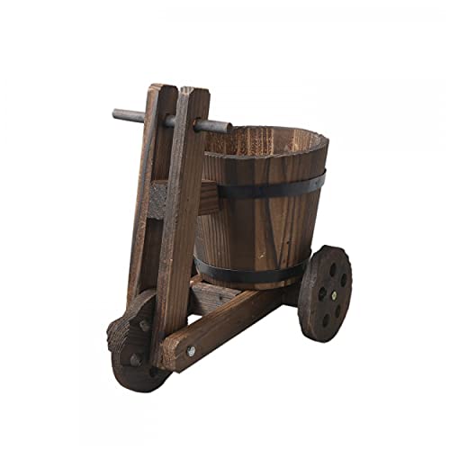 HOGAR Y MAS Macetero Madera Natural, Diseño Bicicleta/Original Garden Friends 21x34x35 cm