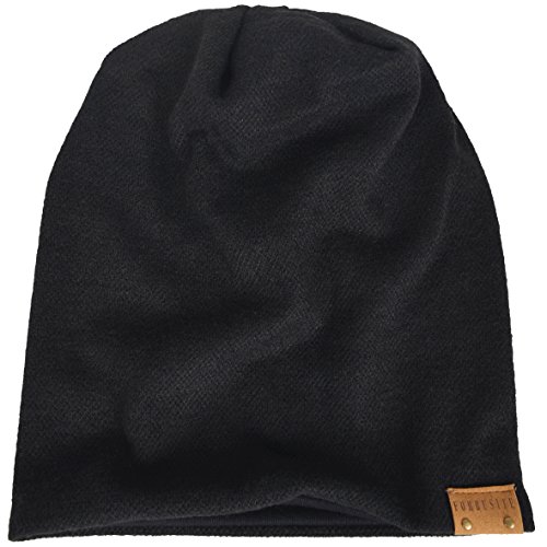 Hombre Algodón Gorros de Punto Slouch Cráneo Invierno Verano Sombreros (Negro)