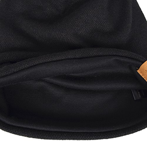 Hombre Algodón Gorros de Punto Slouch Cráneo Invierno Verano Sombreros (Negro)