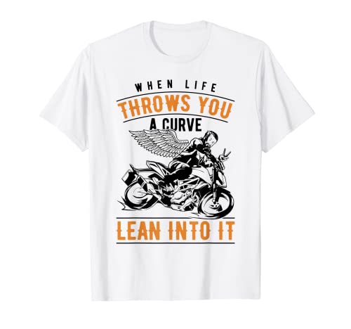 Hombre Apóyate en la curva Biker Motociclista Bicicleta Motocicleta Camiseta