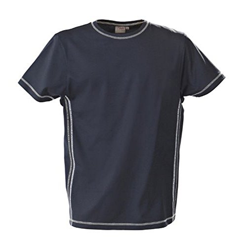 Hombre Entrenamiento de la función y Sport Camiseta Transpirable de poliéster con Flatlock Manga Corta Cuello Redondo S – 3 x l, Color Azul, tamaño Extra-Large