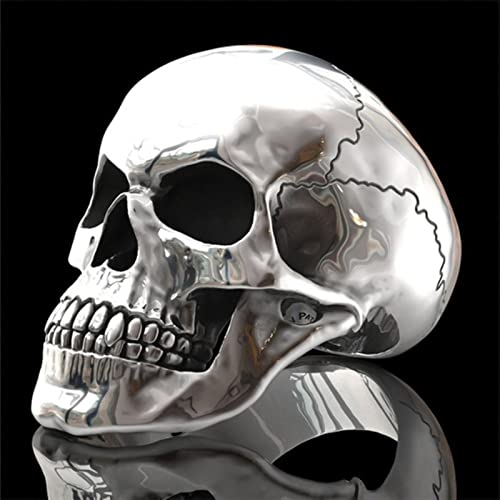 Hombre Hombre Hombre Anillos de Ciclista Ghost Head Anillo de cráneo Gótico Punk Rock Biker Joyería Accesorios al por Mayor-12,Silver