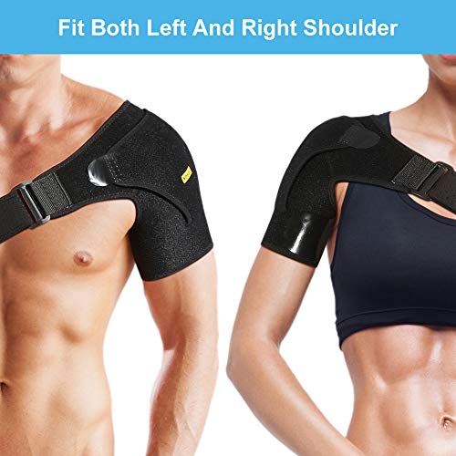 Hombreras Deportivas, Apoyo de Compresión del Hombro, Hombreras Ajustable Neopreno para Mujeres y Hombres, Protección Hombro para Alivio del Dolor de Dislocado AC Articulación, Bursitis y Tendinitis