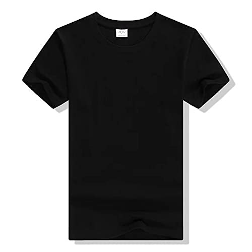 Hombres 50% algodón 50% poliéster liso camiseta en blanco venta al por mayor logotipo personalizado camiseta al por mayor (color: negro, tamaño: S)