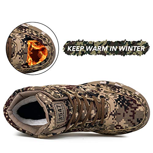 Hombres Mejures Táctico Militares Botas Trekking High Top Combate Zapatos Calentar Nieve Invierno Boots 45