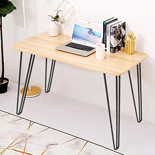 Honeyhouse Patas de Mesa de Horquilla Patas, 4 Piezas Metal Piernas para Mesa con Tornillos y Protectores de Piso, Usado para Mueble de TV, Mesita de Noche, Mesa de Café etc Pies de Muebles