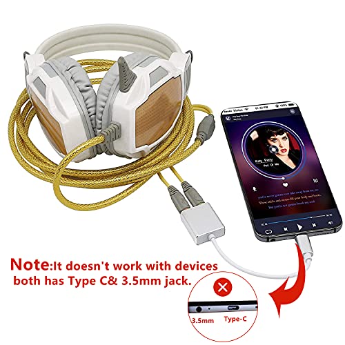 Honglei USB C tarjeta de sonido externa, tipo C 7.1 CH adaptador de audio estéreo con jack de 3,5 mm para auriculares y micrófono para teléfono portátil y PC