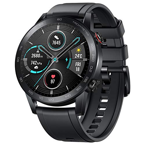 HONOR Smartwatch Magic Watch 2 46mm (hasta 2 Semanas de Batería, Pantalla Táctil AMOLED de 1.39", GPS, 15 Modos Deportivos, Llamadas Bluetooth) para Hombre Mujer, Negro Carbón