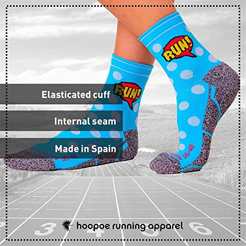 HOOPOE Calcetines Running Cómic, Hombres, Mujer, Divertidos, sin Costuras, Térmicos, Comic, Talla 36-40