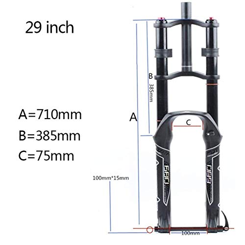 Horquilla de suspensión de Bicicleta 26/27.5/29 Pulgadas MTB Horquilla de Bicicleta Aleación de Aluminio Horquilla Delantera Fácil de Instalar Zoom Horquilla Estructura Fuerte Accesorios de bicic