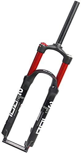 Horquilla Delantera para Bicicleta Montaña 26/27,5/29 Pulgadas, con Amortiguador Doble Tubo Interior,Control Hombro Tubo Recto,Aleación Magnesio,Recorrido: 100 Mm(Color:Red;Size:26inch)