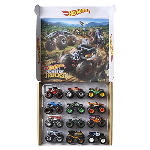 Hot Wheels Monster Trucks Pack 12 coches de juguete surtidos, regalo para niños +3 años (Mattel GGC61)