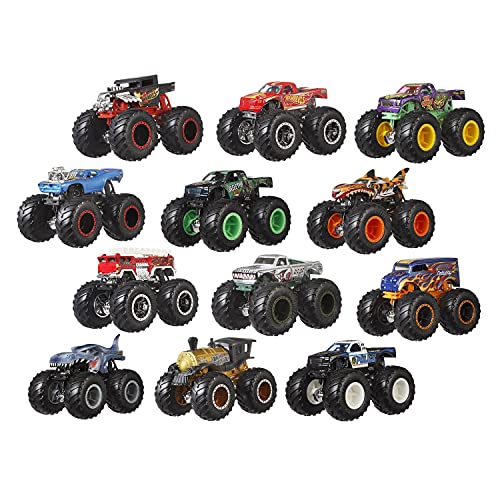 Hot Wheels Monster Trucks Pack 12 coches de juguete surtidos, regalo para niños +3 años (Mattel GGC61)