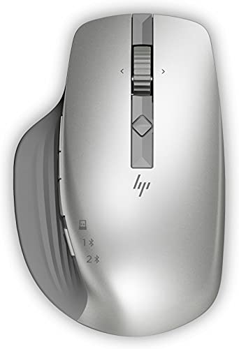HP - PC Creator 930M - Ratón inalámbrico, 7 Botones programables, Rueda de Desplazamiento hiperrápido, Receptor USB Bluetooth Incluido, Sensor Track-on-Glass, Plateado