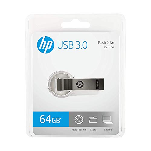 HP x785 W USB 3.0 Unidad Flash Anillo de Metal Clave Diseño (64.0 GB), Color Plateado