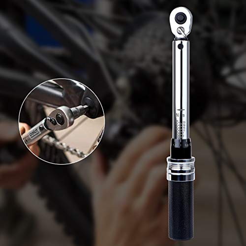 HSEAMALL Llave dinamométrica 1/4’’, llave de torque de bicicleta 1-25 Nm llave de torsión,con brocas hexagonales