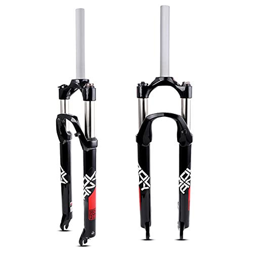 HSGAV Amortiguadores De Bicicleta Horquilla Delantera Horquillas De Suspensión MTB Súper Ligero Aleación De Aluminio 26/27,5/29" Bicicleta De Montaña Amortiguador,Black Red,26 Inches