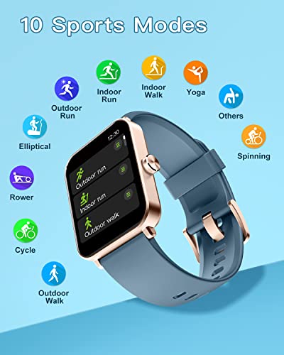 HUAKUA Smartwatch, 1.69 Pulgadas Reloj Inteligente Hombre Mujer con Pulsómetro, Monitor de Sueño y Caloría,Cronómetro, Podómetro, Pulsera Actividad para iOS Android