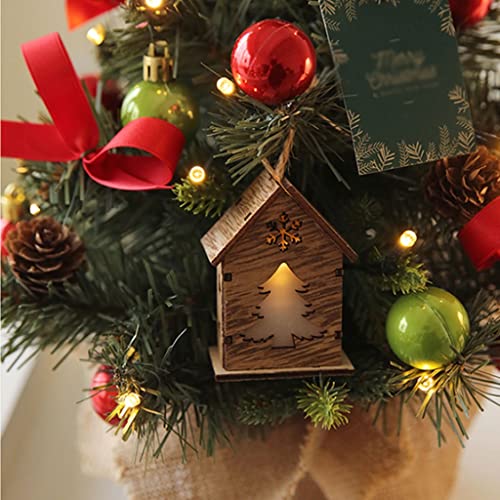 HUANHUI Árboles de Navidad Artificial 45 cm / 60 cm / 90 cm Mini árbol de Navidad Árbol de Navidad pequeño árbol de Navidad con Luces y Adornos for Navidad Decoracion Navideña (Color : 90cm/35.5in)