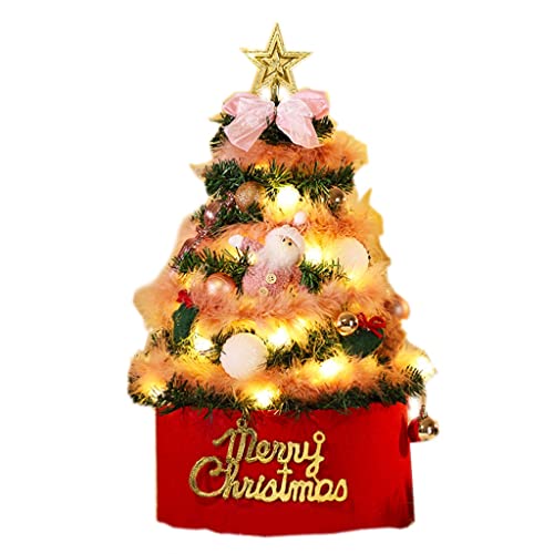 HUANHUI Árboles de Navidad Artificial Mini árbol de Navidad de Escritorio 45 cm / 60 cm Pequeño árbol de Navidad cifrado con Luces/Adornos for la decoración de la Mesa de Navidad Decoracion Navideña