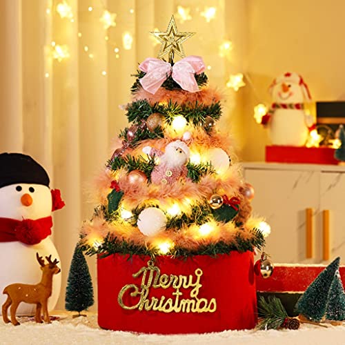 HUANHUI Árboles de Navidad Artificial Mini árbol de Navidad de Escritorio 45 cm / 60 cm Pequeño árbol de Navidad cifrado con Luces/Adornos for la decoración de la Mesa de Navidad Decoracion Navideña