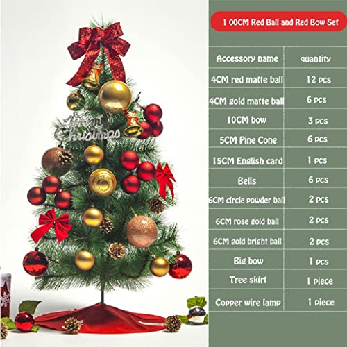 HUANHUI Árboles de Navidad Artificial Mini casero Árbol de Navidad 60 cm / 100cm Pequeño árbol de Navidad de Escritorio con DIRIGIÓ Luces y Adornos de Cadenas for el hogar Decoracion Navideña