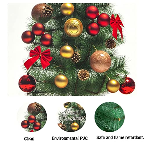 HUANHUI Árboles de Navidad Artificial Mini casero Árbol de Navidad 60 cm / 100cm Pequeño árbol de Navidad de Escritorio con DIRIGIÓ Luces y Adornos de Cadenas for el hogar Decoracion Navideña