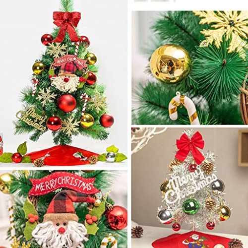 HUANHUI Árboles de Navidad Artificial Mini casero Árbol de Navidad 60 cm / 100cm Pequeño árbol de Navidad de Escritorio con DIRIGIÓ Luces y Adornos de Cadenas for el hogar Decoracion Navideña