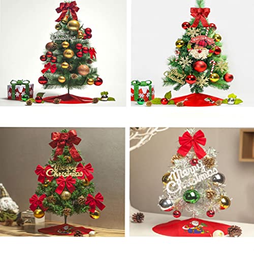 HUANHUI Árboles de Navidad Artificial Mini casero Árbol de Navidad 60 cm / 100cm Pequeño árbol de Navidad de Escritorio con DIRIGIÓ Luces y Adornos de Cadenas for el hogar Decoracion Navideña