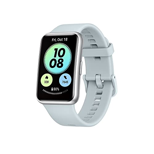 HUAWEI Watch FIT - Smartwatch con Cuerpo de Metal, Pantalla AMOLED de 1.64”, hasta 10 días de batería, 96 Modos de Entrenamiento, GPS Incorporado, 5ATM, Color Azul