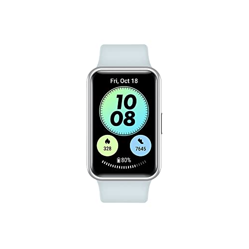 HUAWEI Watch FIT - Smartwatch con Cuerpo de Metal, Pantalla AMOLED de 1.64”, hasta 10 días de batería, 96 Modos de Entrenamiento, GPS Incorporado, 5ATM, Color Azul