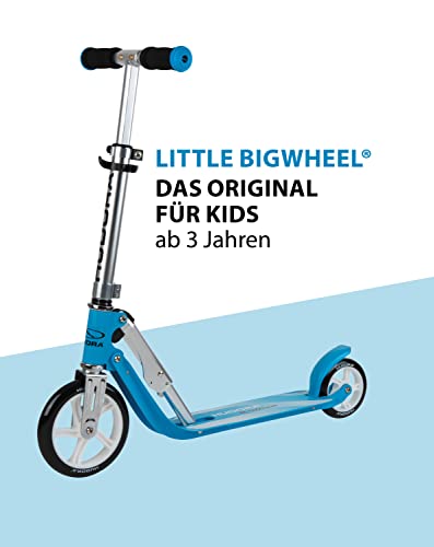 HUDORA 14202/00 Little BigWheel - Patinete Infantil con Manillar Ajustable de 68 a 74 cm, Color Azul Claro