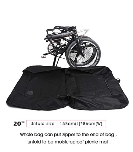 HUNTVP Bolsa de Almacenamiento de Bicicleta Bolso Plegable del Recorrido Viaje de la Bici para la Bici 20 Pulgada, Negro