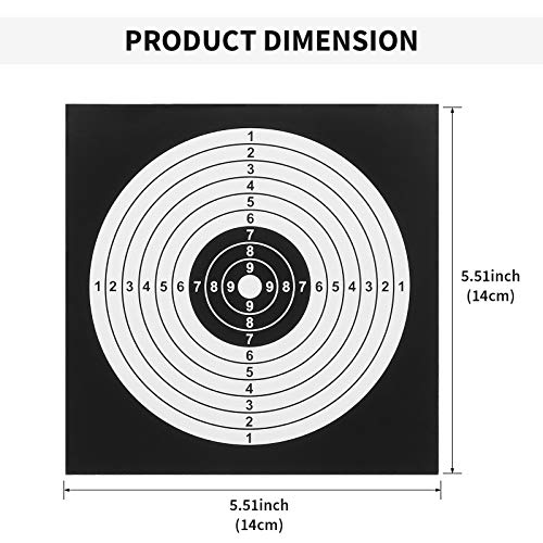 HUNTVP Paquete de 100 Dianas de Tiro Olímpico, 14x14cm, Antirreflejos para Softair Pistolas de Aire Práctica de Tiro Entrenamiento de Caza Airsoft
