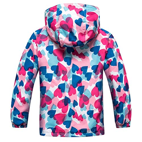 HUTUHU - Chaqueta Deportiva Outdoor Jacket Impermeable con Capucha Chubasquero para Niña Chica - Talla XL