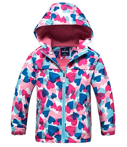 HUTUHU - Chaqueta Deportiva Outdoor Jacket Impermeable con Capucha Chubasquero para Niña Chica - Talla XL