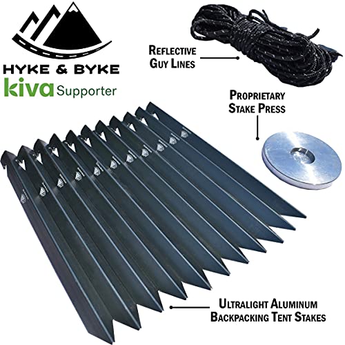 Hyke & Byke Yosemite Tienda de Campaña para 1 o 2 Personas con Suelo – Tienda de Campaña Ligera para Mochileros – Tienda de Campaña con Dos Puertas en Forma de Domo