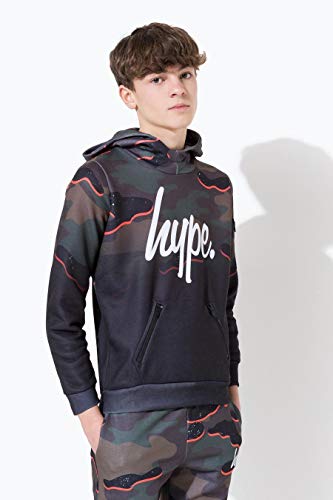 HYPE Sudadera con Capucha Infantil Camuflaje Naranja Texto