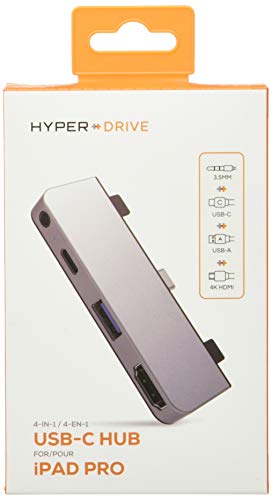 HyperWheels HyperDrive 4-in-1 USB C Hub for iPad Pro (Silver)