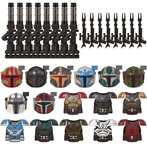 HYZH Juego de 48 figuras de soldados militares con armas y casco, para minifiguras de caballero SWAT Team de policía, compatible con Lego