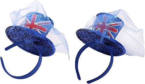 I LOVE FANCY DRESS LTD ACCESORIO DE DISFRAZ MINI SOMBRERO AZUL CON IMPRESIÓN DE BANDERA INGLESA ACCESORIO TEMATICO PERFECTO PARA FIESTAS O DISFRACES TEMATICOS PARA ADULTOS (6 UNIDADES)