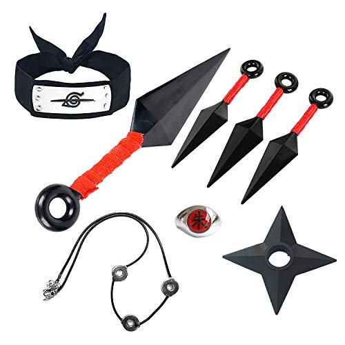 I3C - Juguetes de , Diadema de ninja, arma, Konoha, aldea de la hoja, ninja, 8 juguetes de plástico