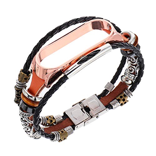 ibasenice Compatible para Xiaomi Mi Band 5 Watch Bands Metal Retro Reemplazo Correa de Reloj con Estuche para Mujeres Hombres