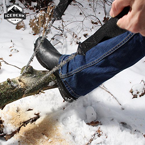 Iceberk Sierra de Bolsillo – Sierra de cadena de mano hecho de acero al carbono de alta calidad para cortar ramas y pequeños árboles (90 cm)